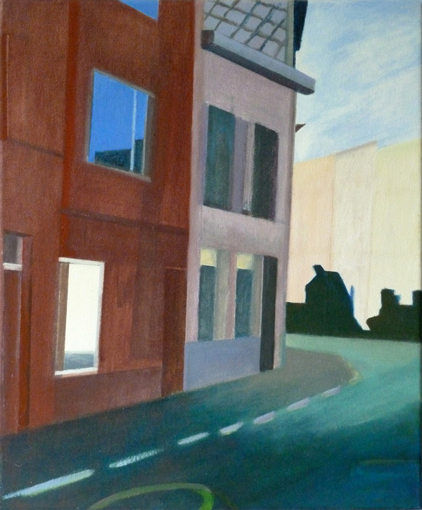 Reflectie, Antwerpsestraat 2010 olieverf op doek 40cm x 50cm