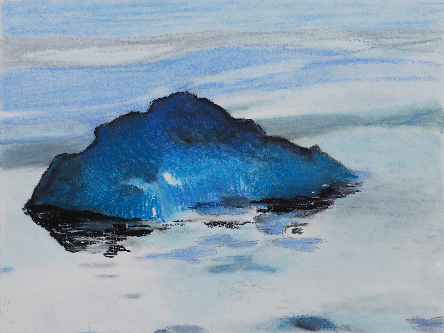 Angeline Lips, Getijde tekening 024, pastel en potlood, 18 x 24 cm