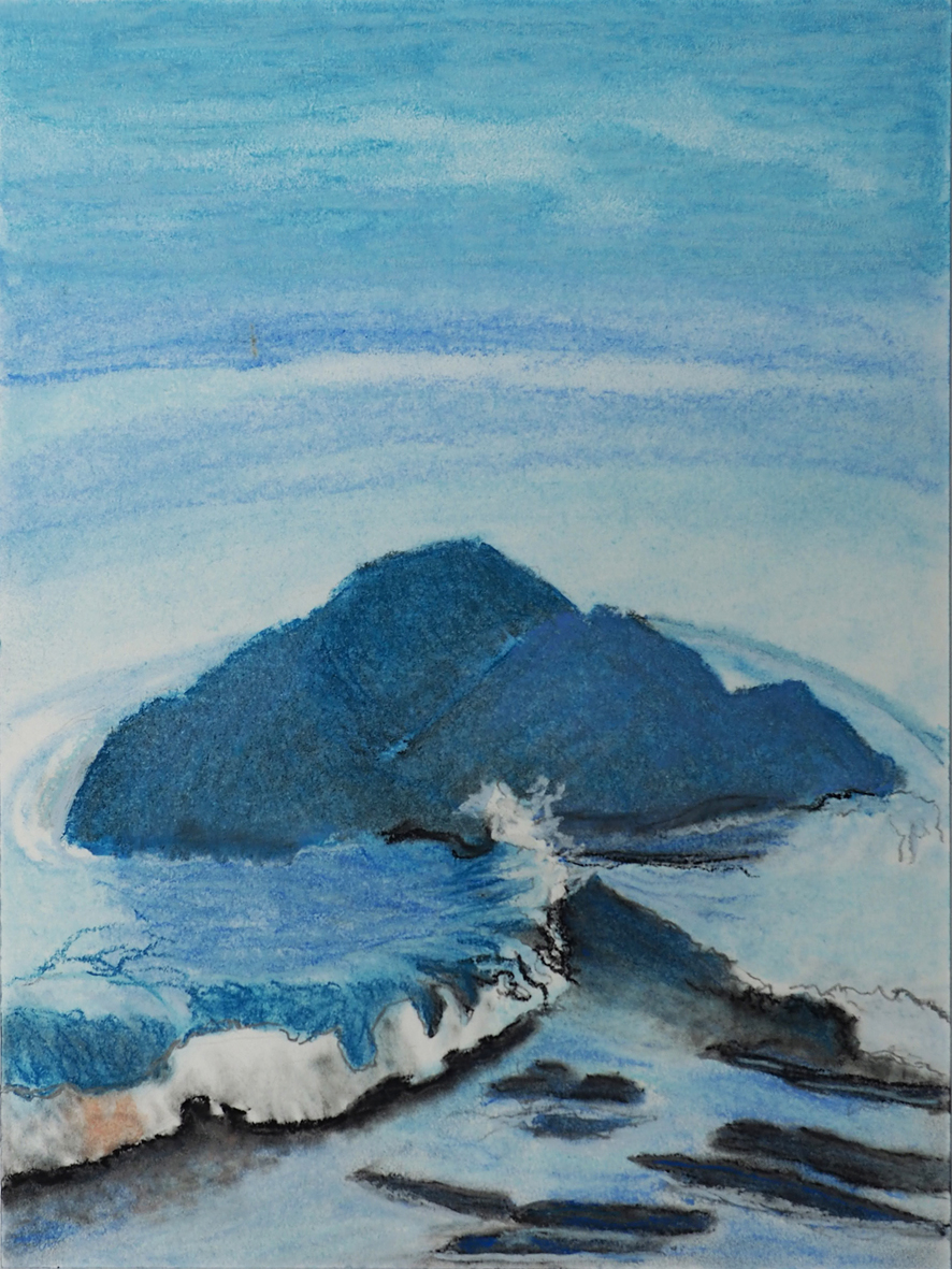 Angeline Lips, Getijden poel, pastel en potlood op 300gr zuurvrij papier, 24 x 18 cm